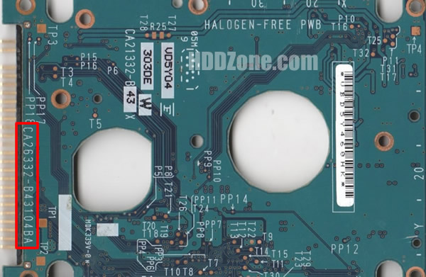 CA26332-B43104BA Fujitsu Hårddisk Kretskort PCB Kontrollerkort Styrkort